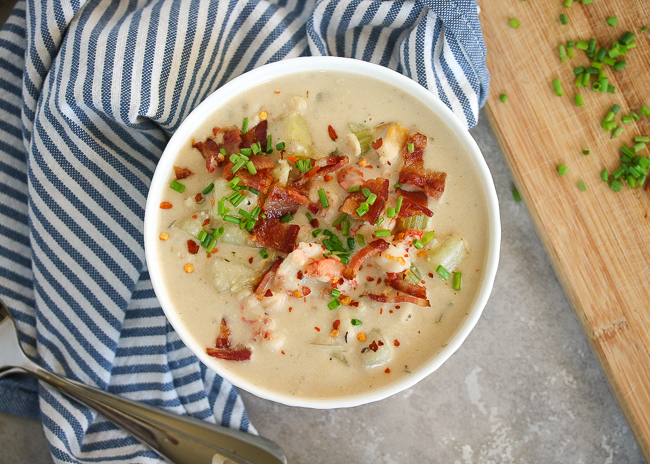 Keto seafood chowder