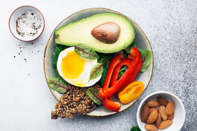 Keto crab meat and egg plate