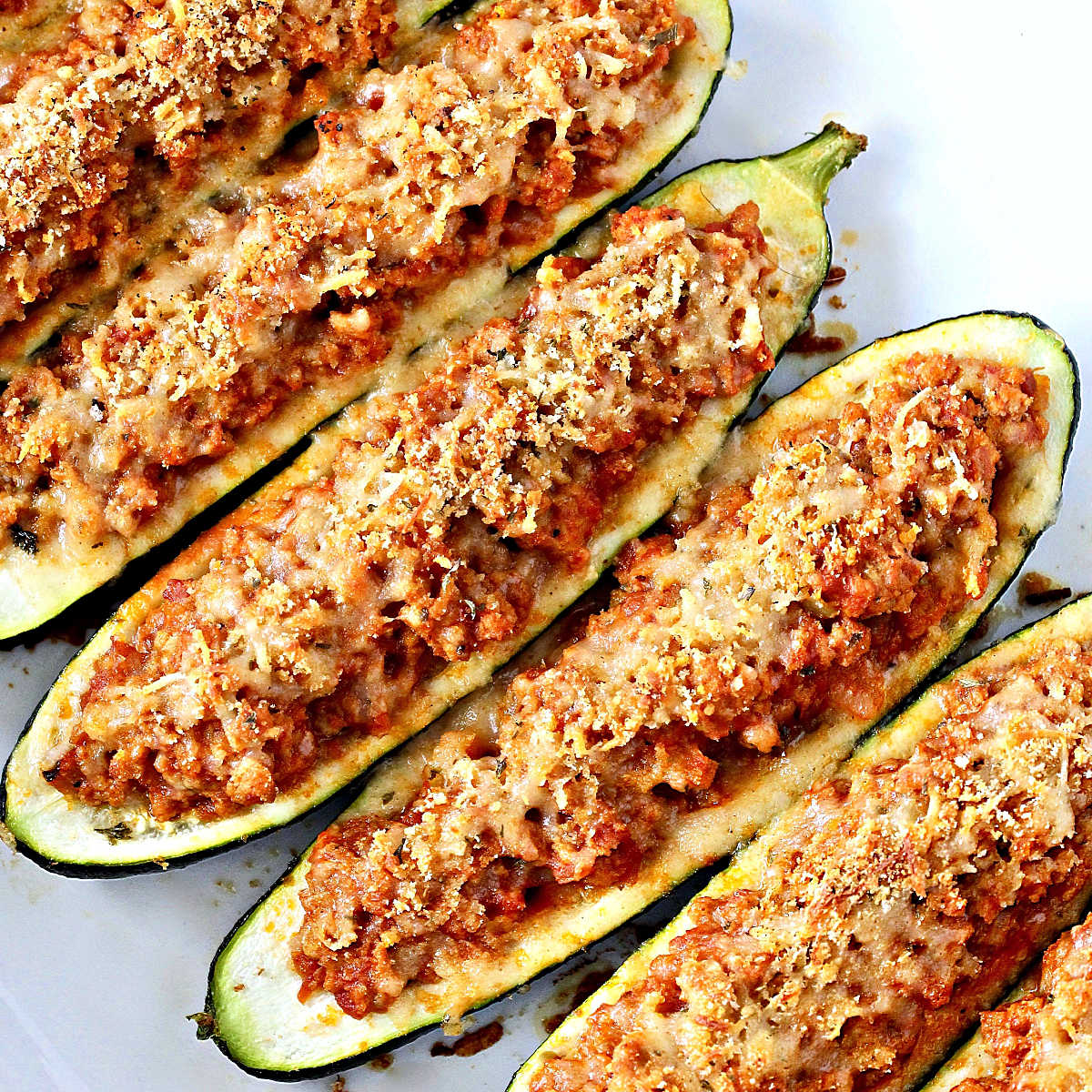 Keto Tuna Stuffed Zucchini