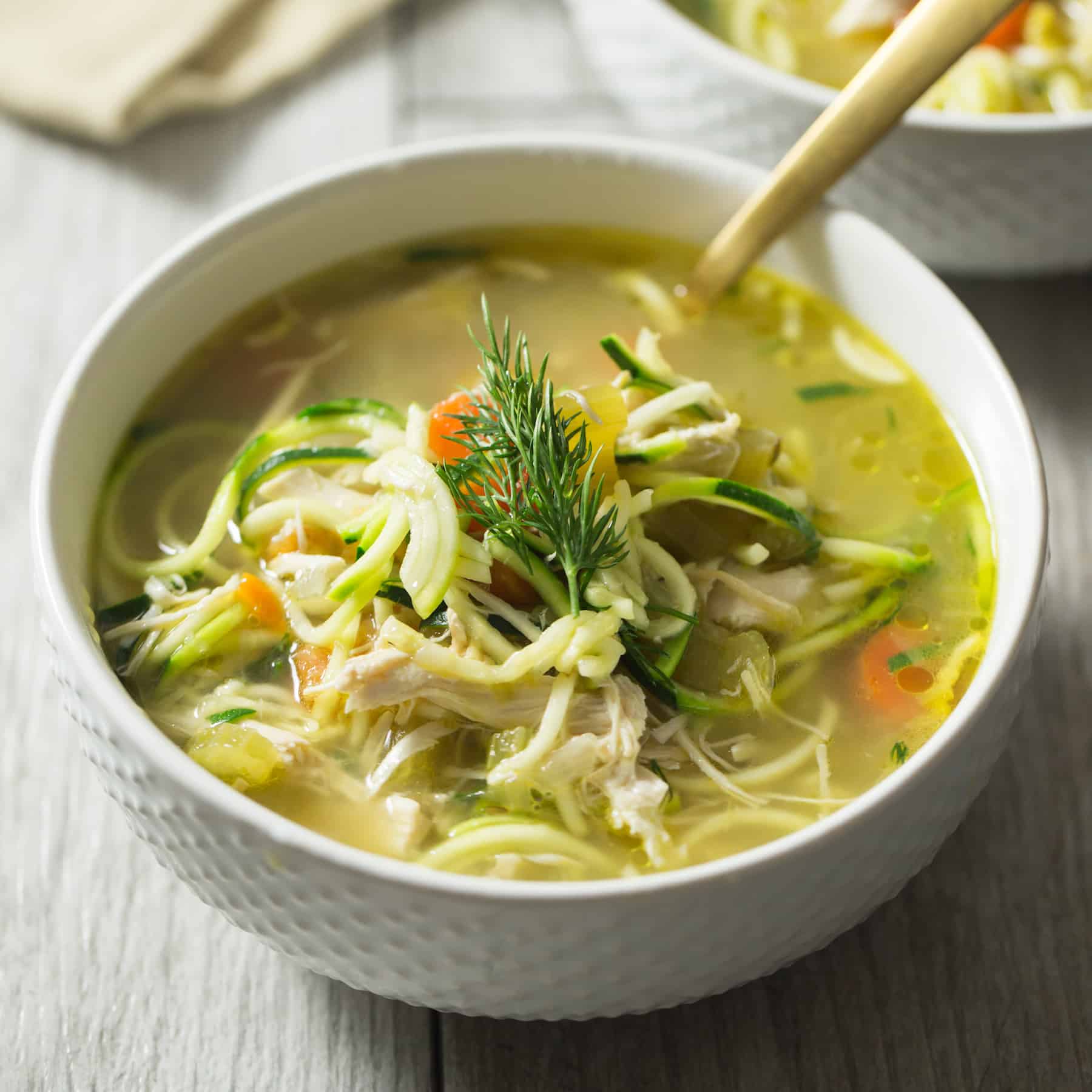 Keto no-noodle chicken soup