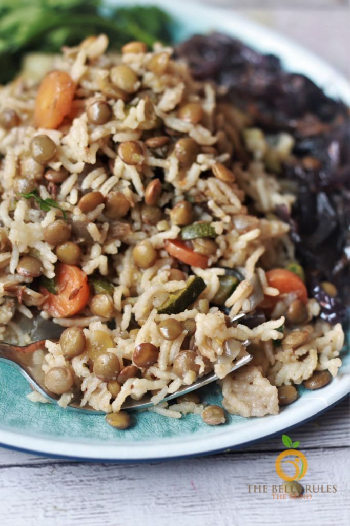 Instant Pot Mujadara (Rice and Lentils)
