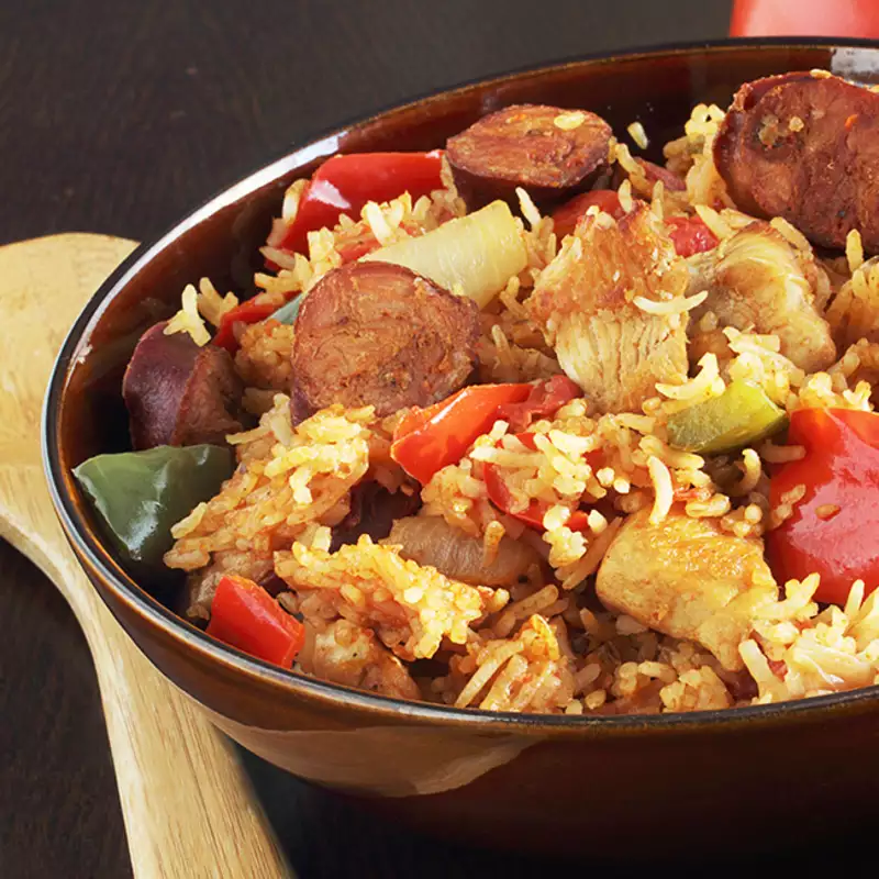20-MINUTE THAI RED CURRY SAUSAGE FRIED RICE