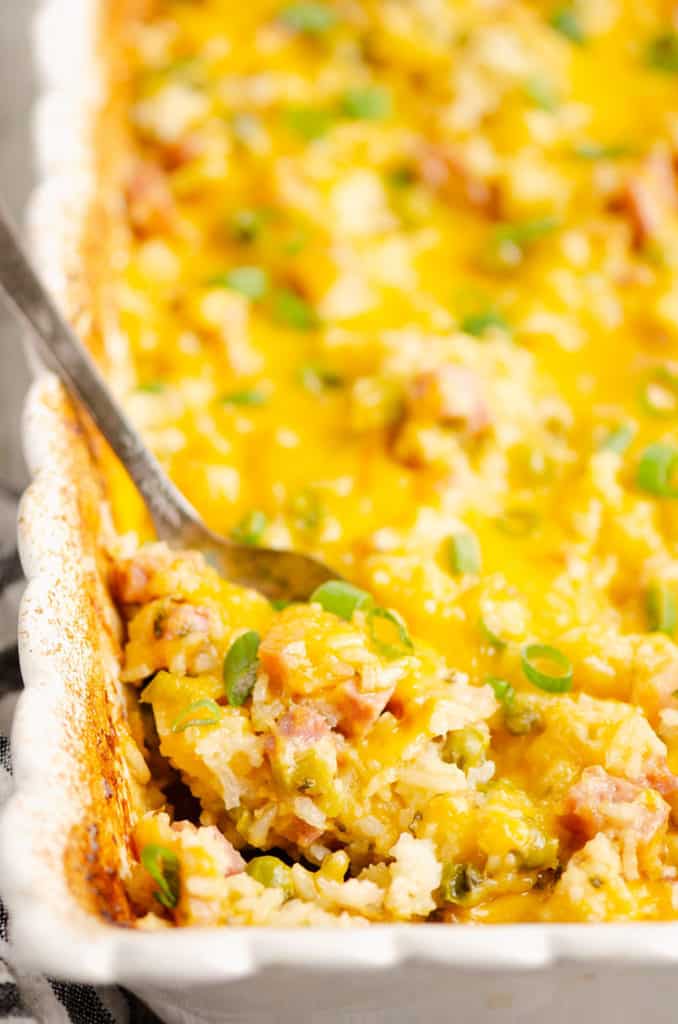 Ham and Cheese Baked Rice Casserole