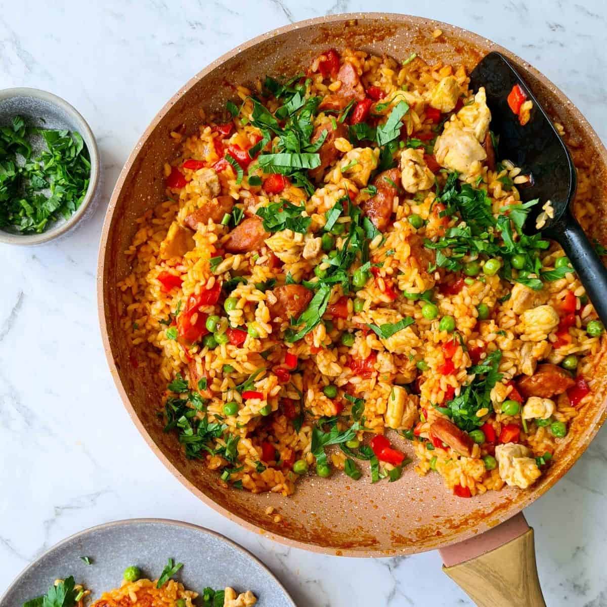 Chorizo Chicken Paella