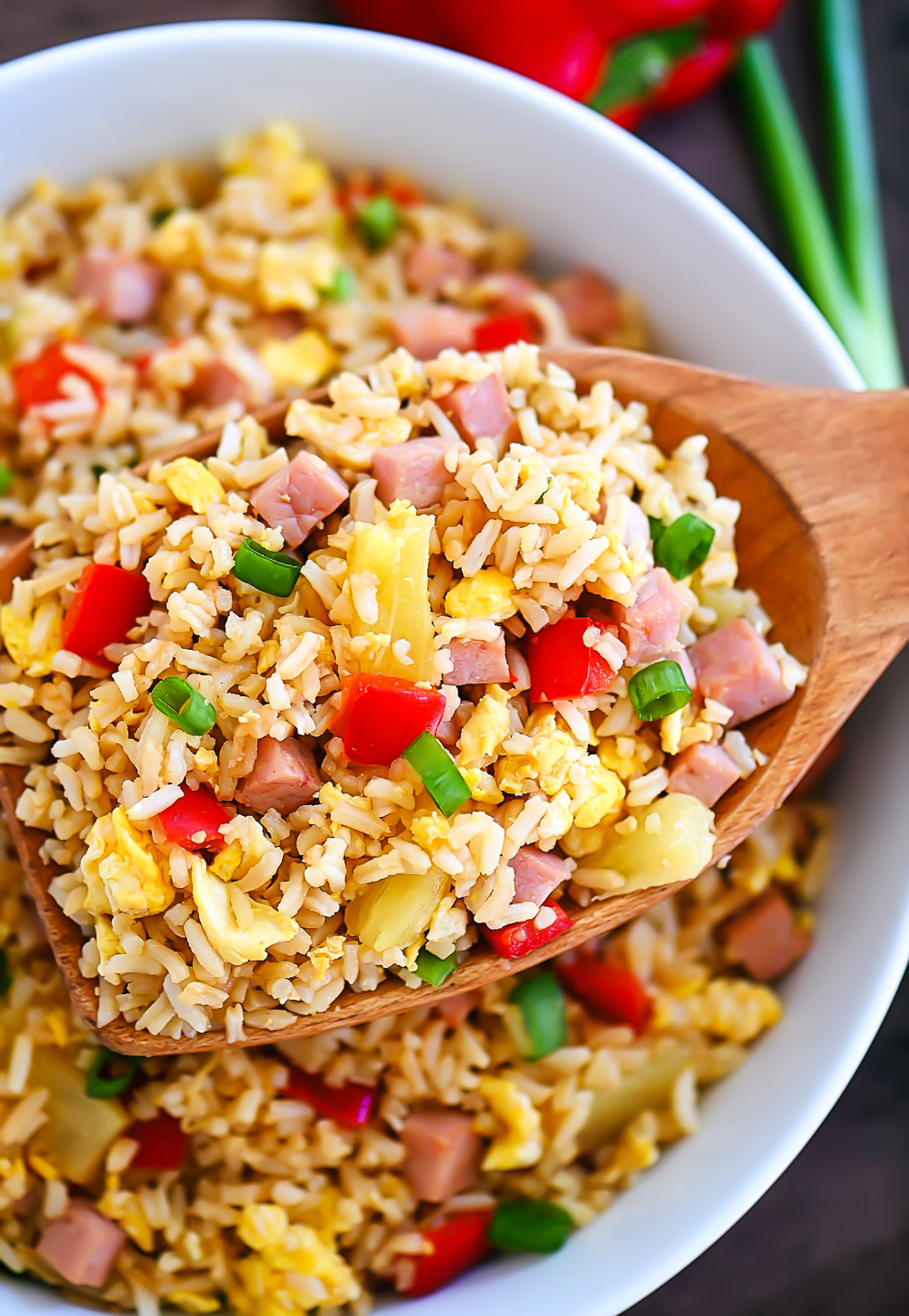 Hawaiian Fried Rice with Easy Sweet and Sour Sauce