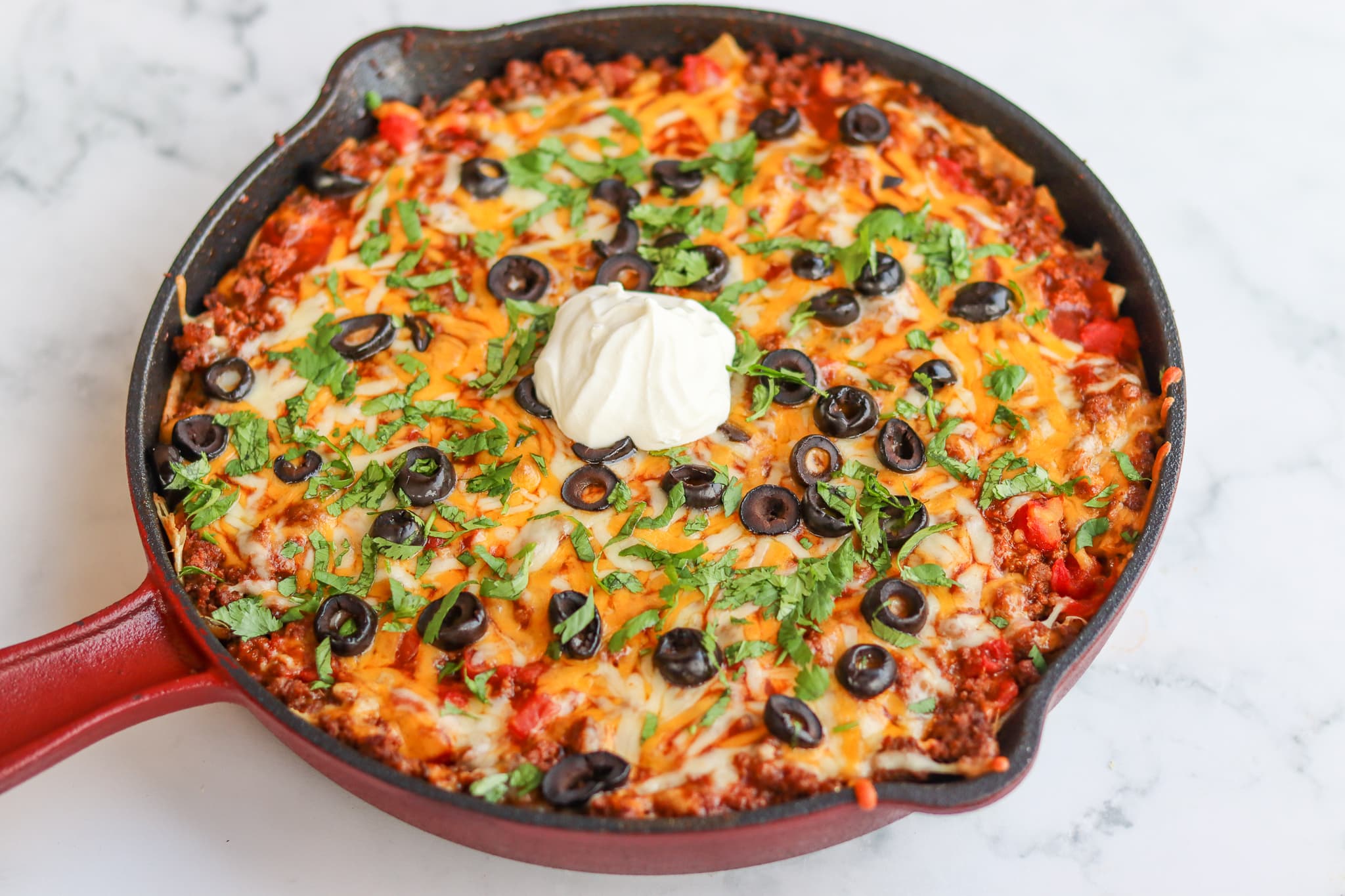 SKILLET TACO PASTA MADE WITH GROUND BEEF