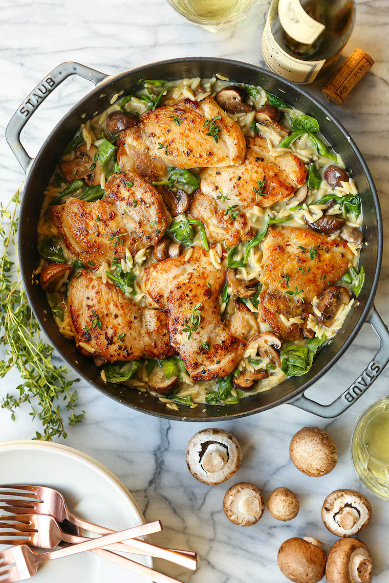 Skillet Chicken and Mushroom Risotto