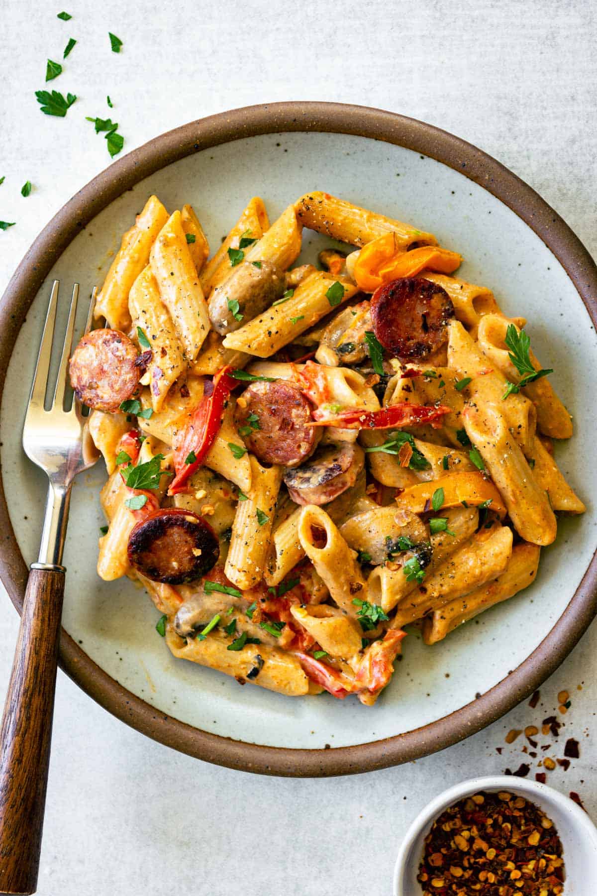 EASY ROASTED TOMATO & SAUSAGE PASTA