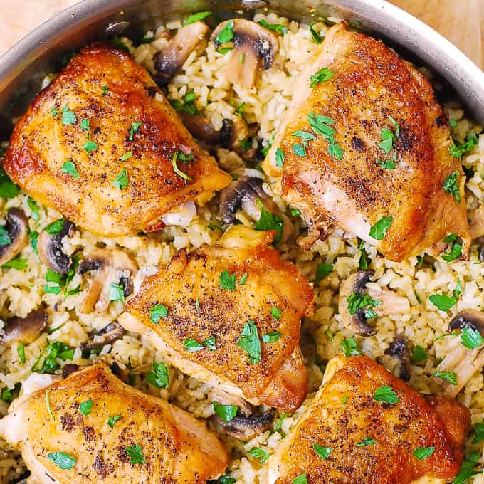 Instant Pot Chicken Thighs and Rice