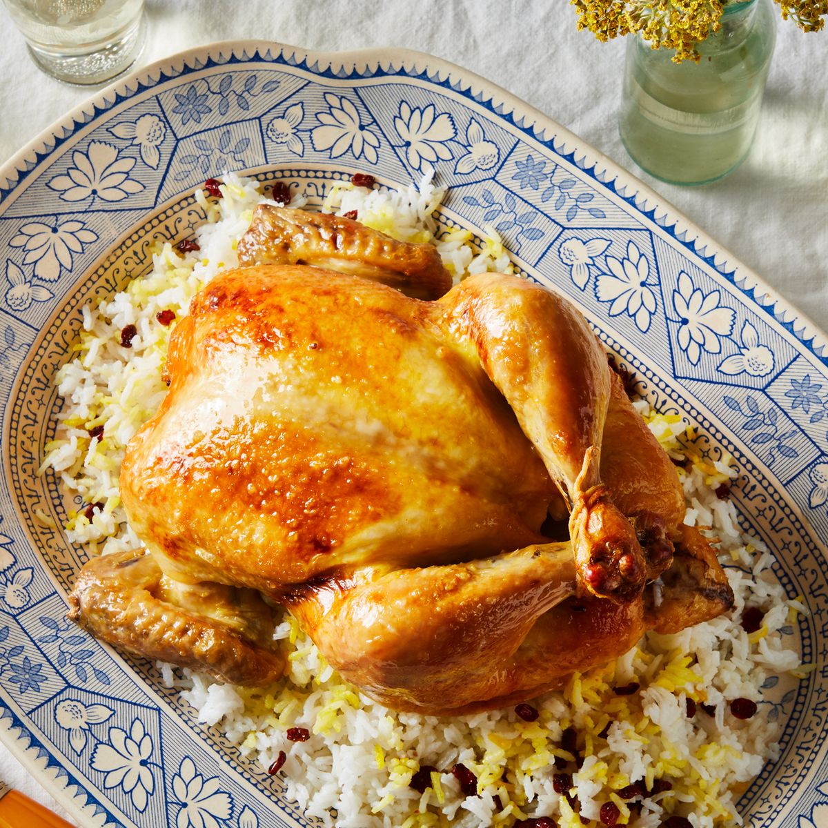 Roast Chicken with Rice and Salsa Verde