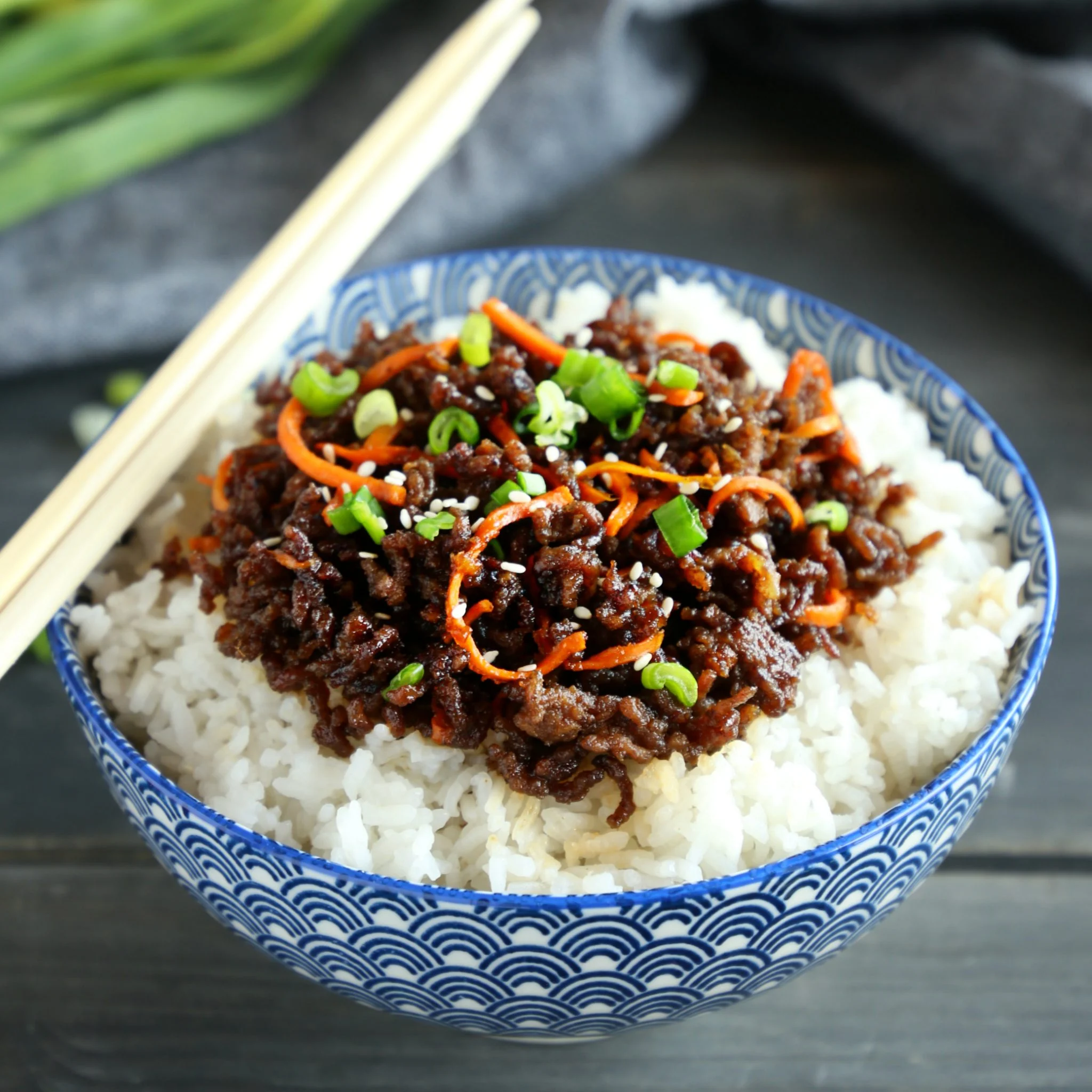 KOREAN GROUND BEEF AND RICE BOWLS