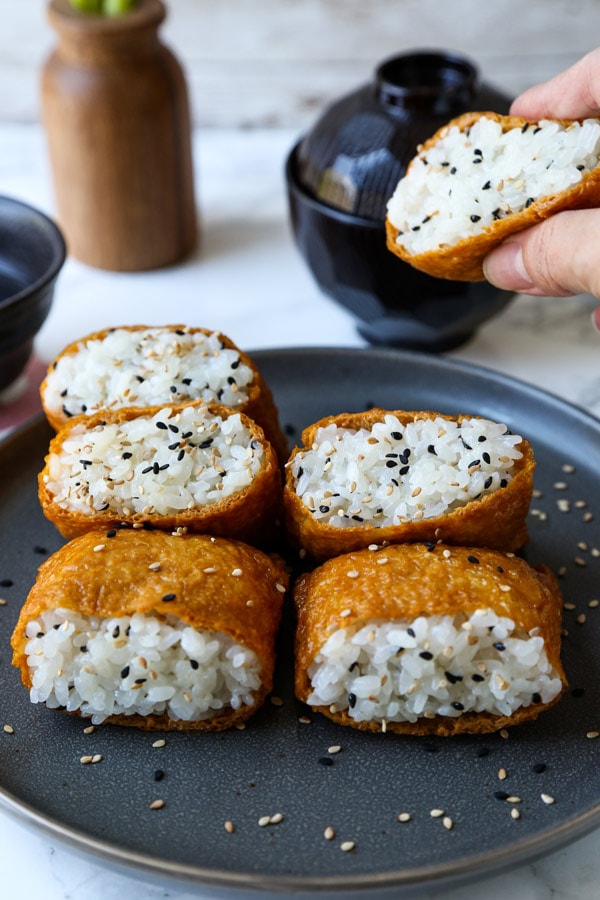 Fried tofu stuffed with rice