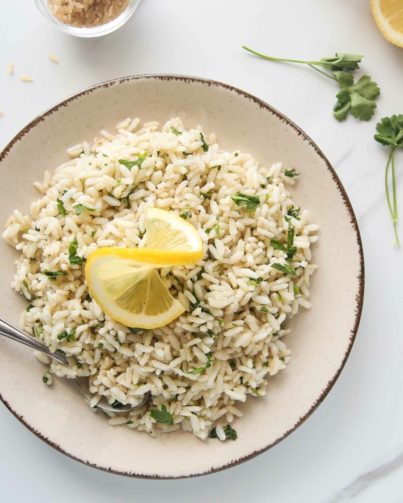 Lemon Parmesan Brown Rice