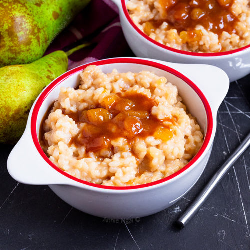 Rice Pudding with Lavender and Grated Bosc Pear