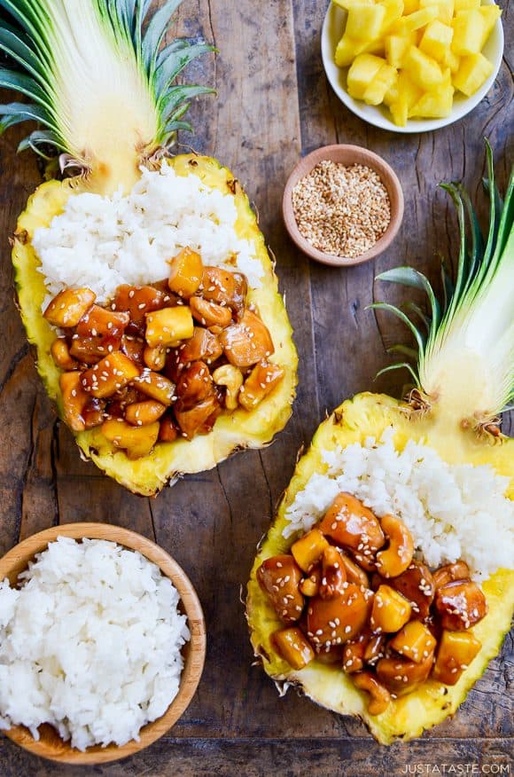 Chicken Teriyaki Pineapple Bowls
